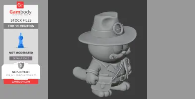 Garfield Indiana Jones Ring Figure - Mashup Figure STL