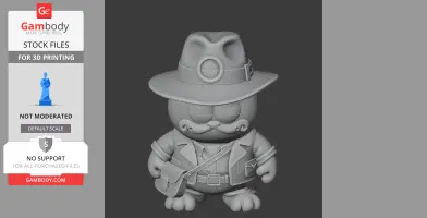 Garfield Indiana Jones Ring Figure - Mashup Figure STL