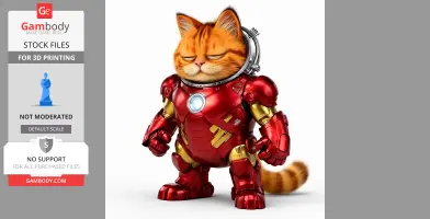 Garfield Iron Man Ring Figure - Mashup Figure STL