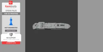 3D model of a ship from a top view, ready for 3D printing.