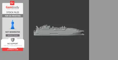 3D model of 'Allure of the Seas,' a cruise ship, side view, designed for 3D printing.