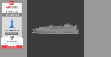 3D model of a cruise ship, Allure of the Seas, in side view for 3D printing.