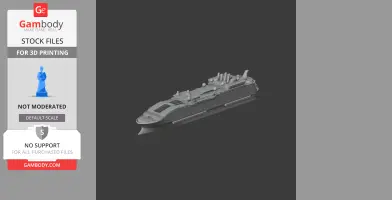 3D model of a cruise ship, detailed with decks and structures, designed for 3D printing.