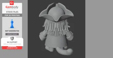 Garfield Jack Sparrow Ring Figure - Mashup Figure STL