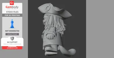 Garfield Jack Sparrow Ring Figure - Mashup Figure STL