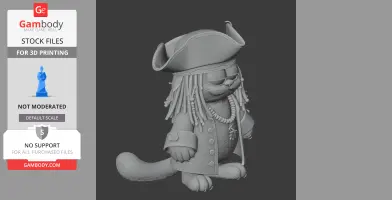 Garfield Jack Sparrow Ring Figure - Mashup Figure STL