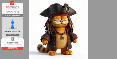 Garfield Jack Sparrow Ring Figure - Mashup Figure STL