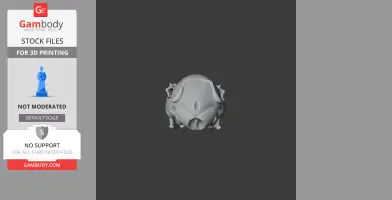 Common shrew skull 3D model, frontal view, suitable for 3D printing.