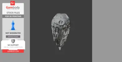 3D model of a common shrew skull, designed for 3D printing. Viewed from the top.