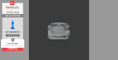 Front view of a detailed 3D model of an Alpine sports car for 3D printing.