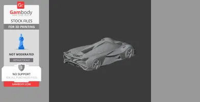 Futuristic Alpine car model STL for 3D printing, featuring sleek aerodynamic design.