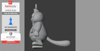 Garfield James Bond Ring Figure - Mashup Figure STL