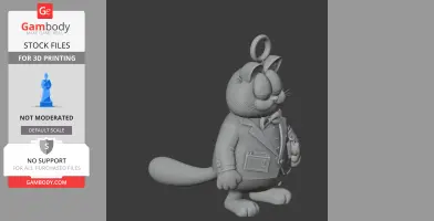 Garfield James Bond Ring Figure - Mashup Figure STL