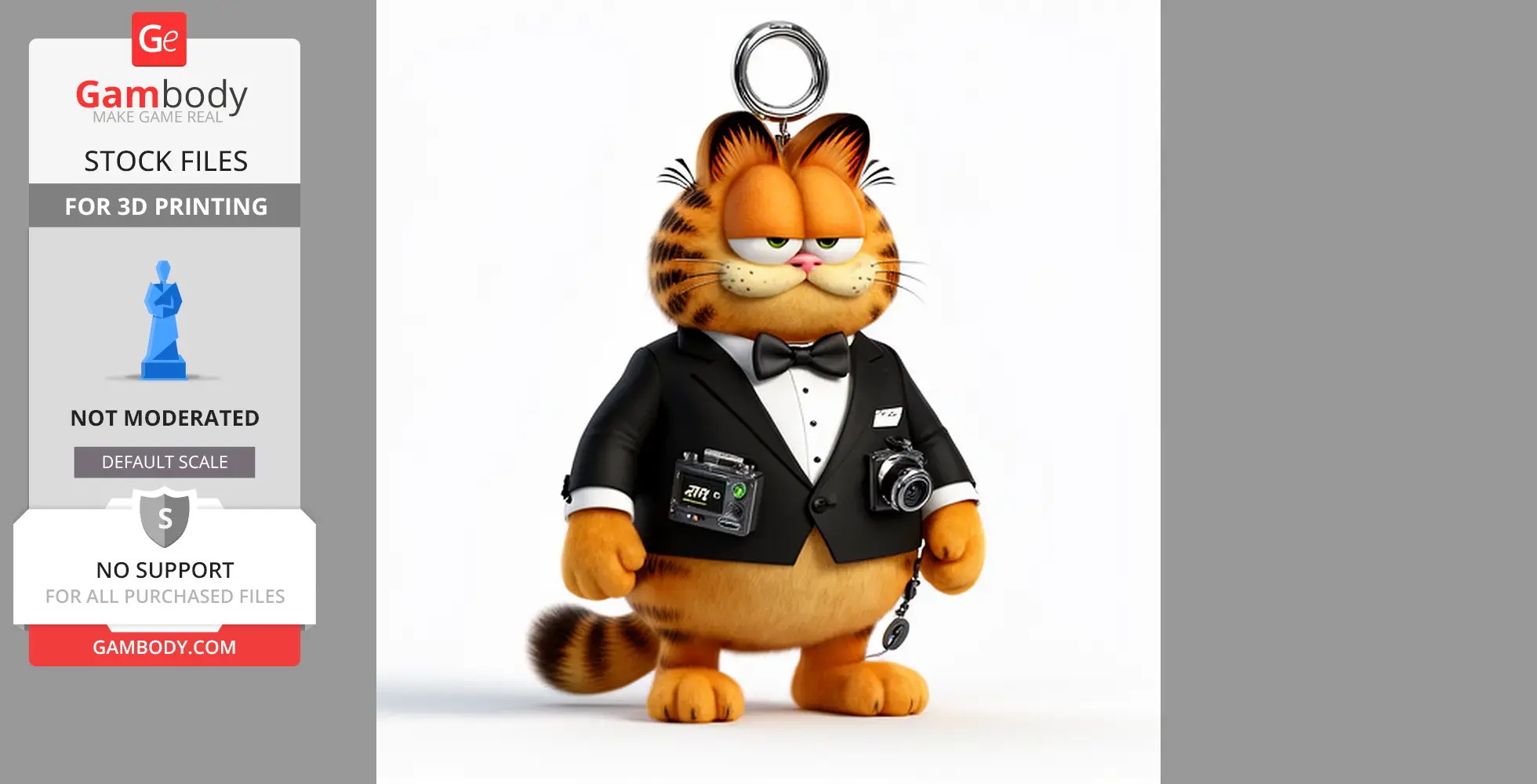 Garfield James Bond Ring Figure - Mashup Figure STL