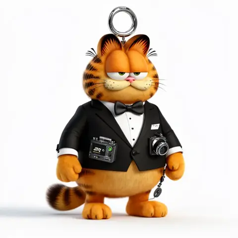 Garfield James Bond Ring Figure - Mashup Figure STL