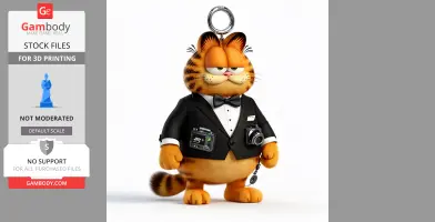 Garfield James Bond Ring Figure - Mashup Figure STL