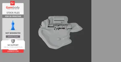 3D model of Augill Castle's architectural layout for 3D printing, shown in gray on a dark background.
