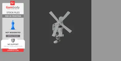 A 3D model of a detailed attack helicopter-themed character figurine for printing.
