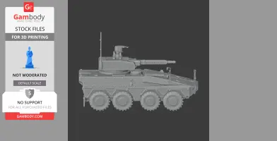 3D model of a Boxer IFV tank with turret and wheels, suitable for printing.