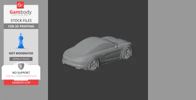 3D model of an Alpine A110 car, rear view, designed for 3D printing.