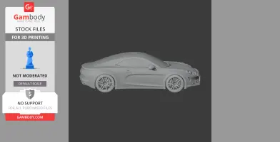 3D model of Alpine A110 (2017) sports car, side view, for 3D printing.