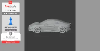 3D model of an Alpine A110 (2017) car in side view, designed for 3D printing.