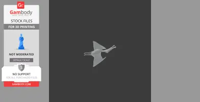 3D printable Ornithocheirus model, showing a detailed prehistoric flying creature in a neutral pose.