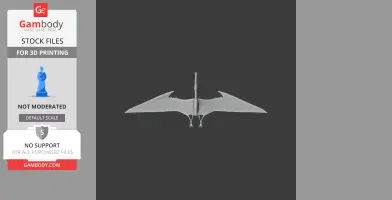 3D model of Ornithocheirus, a prehistoric flying reptile, with outstretched wings.