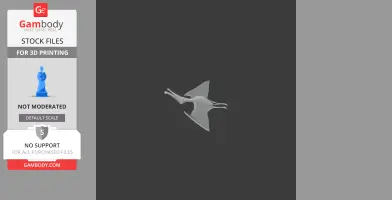 A detailed 3D model of an Ornithocheirus, a prehistoric pterosaur, with extended wings for printing.