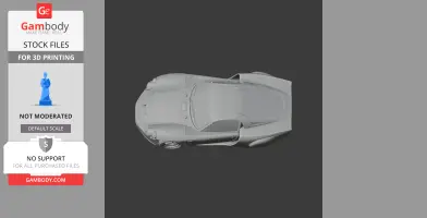 Top view of a sleek, detailed 3D model of the Alpine A220 race car for 3D printing.