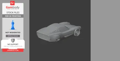 3D model of an Alpine A220 race car, ready for 3D printing, with detailed body and wheels.