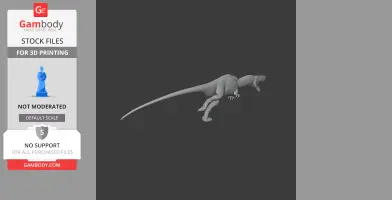 3D model of a prehistoric Ornithomimoides dinosaur for 3D printing on a black background.