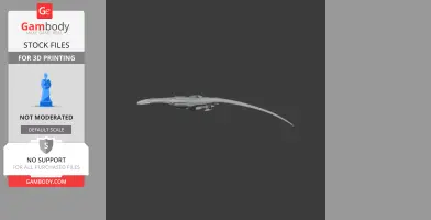 A sleek, long-tailed 3D model of Ornithomimoides for printing, side view.