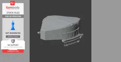3D model of a building section with arched windows and a sloped roof, designed for 3D printing.