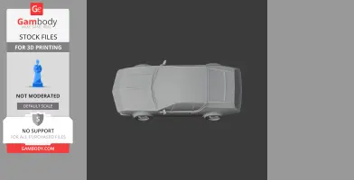 A top view of a 3D model of a classic Alpine A310 car, suitable for 3D printing.