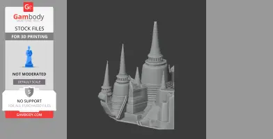 3D model of Ayutthaya Kingdom architecture featuring multiple tiered towers and structures.