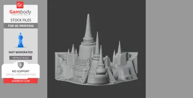 3D model of Ayutthaya Kingdom architecture, featuring multiple tiered stupas and classic structures.