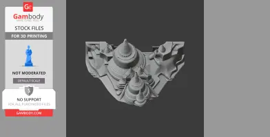 Detailed 3D model of Ayutthaya Kingdom architecture with intricate temple structures.
