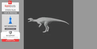 3D model of an Orodromeus dinosaur in a roaring pose, suitable for 3D printing.