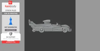 3D model of an Alpine A441 race car, designed for 3D printing, shown in a side profile view.