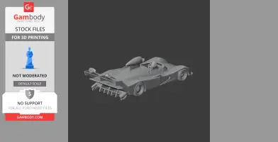 3D model of a sleek Alpine A441 race car for 3D printing, shown from a rear-side angle.
