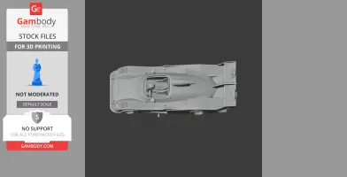 Top view of 3D model scale car, Alpine A441, designed for 3D printing.
