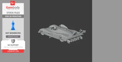 3D model of an Alpine A441 race car with aerodynamic detailing, ready for 3D printing.