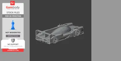 3D model of Alpine A480 race car, rear view, ready for 3D printing.