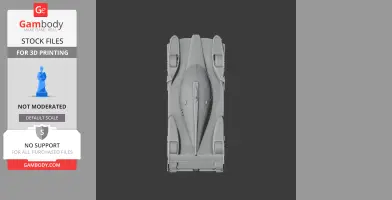 Top view of a detailed 3D model of an Alpine A480 race car for 3D printing.