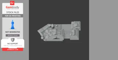 3D model of Azuchi Castle from a top view, showing detailed architecture for 3D printing.