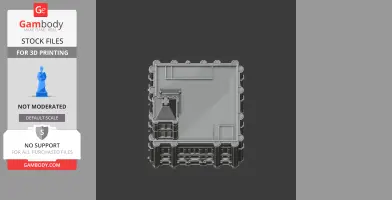 Top view of a 3D model of Basilica of Saint-Denis for printing, featuring intricate architectural details.
