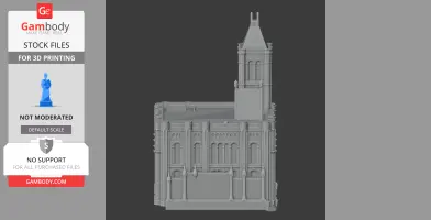 3D model of the Basilica of Saint-Denis, showing detailed architectural features for printing.