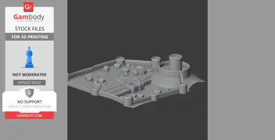 3D model of Bedford Castle layout with towers and walls, suitable for 3D printing.