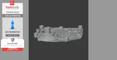 A 3D model of Bedford Castle with turrets and walls on a base, designed for 3D printing.